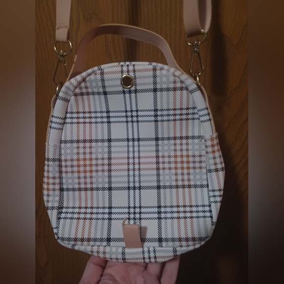 Small plaid PU leather 2-way purse - Picture 7 of 10